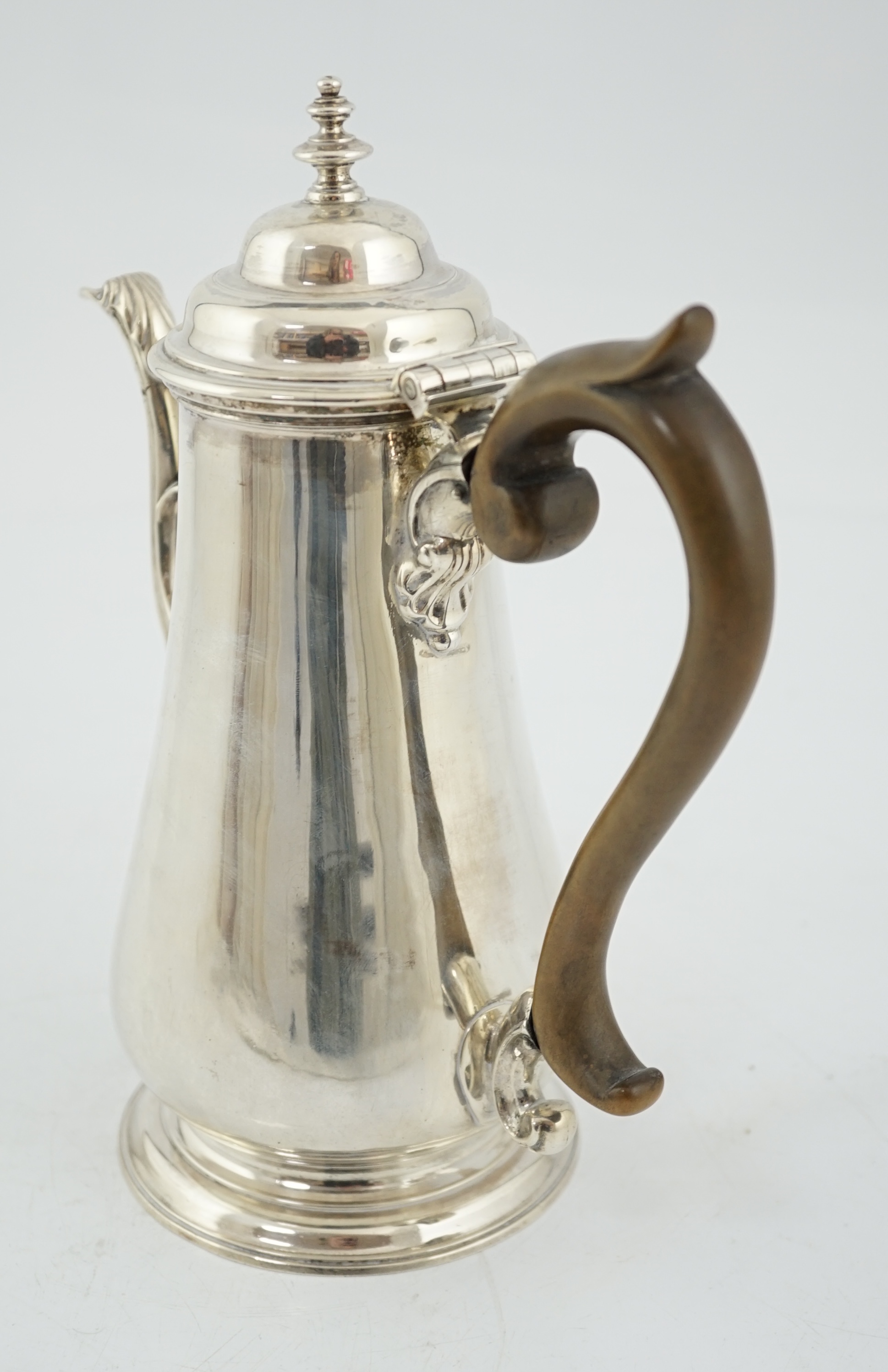 A George II silver coffee pot, possibly by William & Robert Peaston